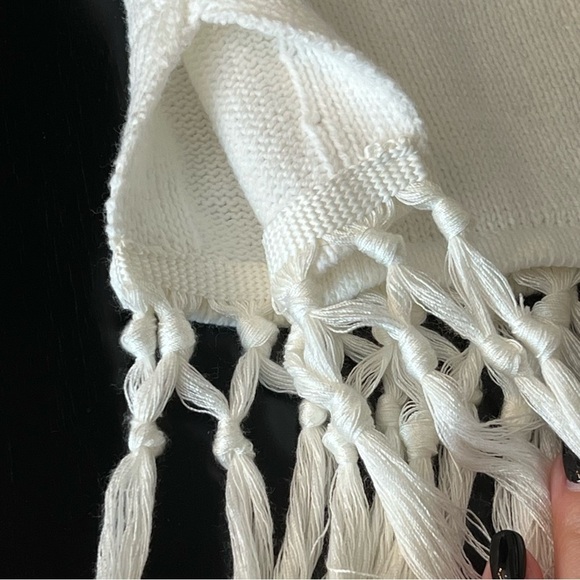 Jason Wu Sleeveless Sweater tunic with fringes, white, size L - Picture 5 of 9